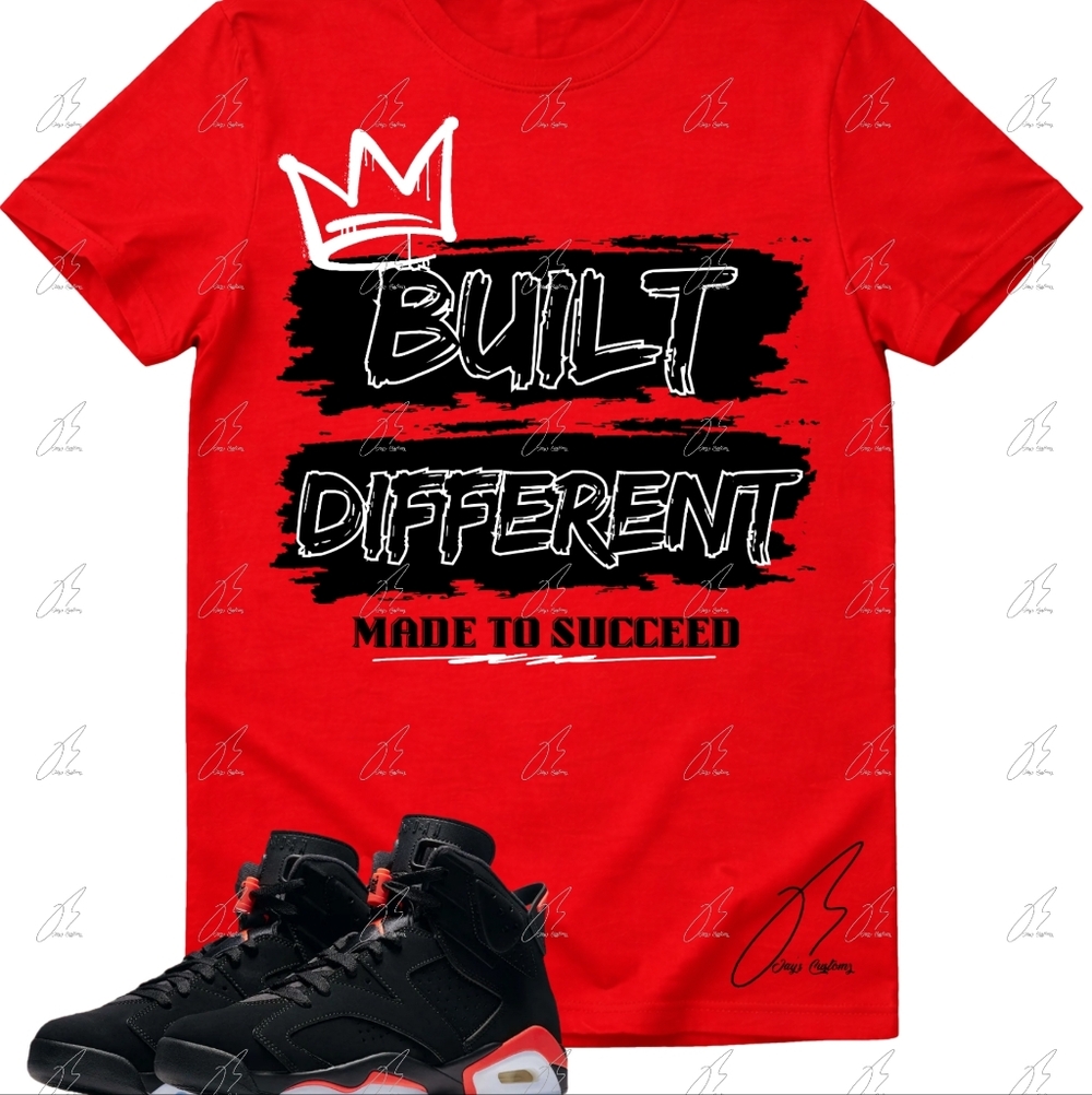 Jordan 6 Infrared Matching Shirt, Unisex Tee, Best Gift, Red,Built Different